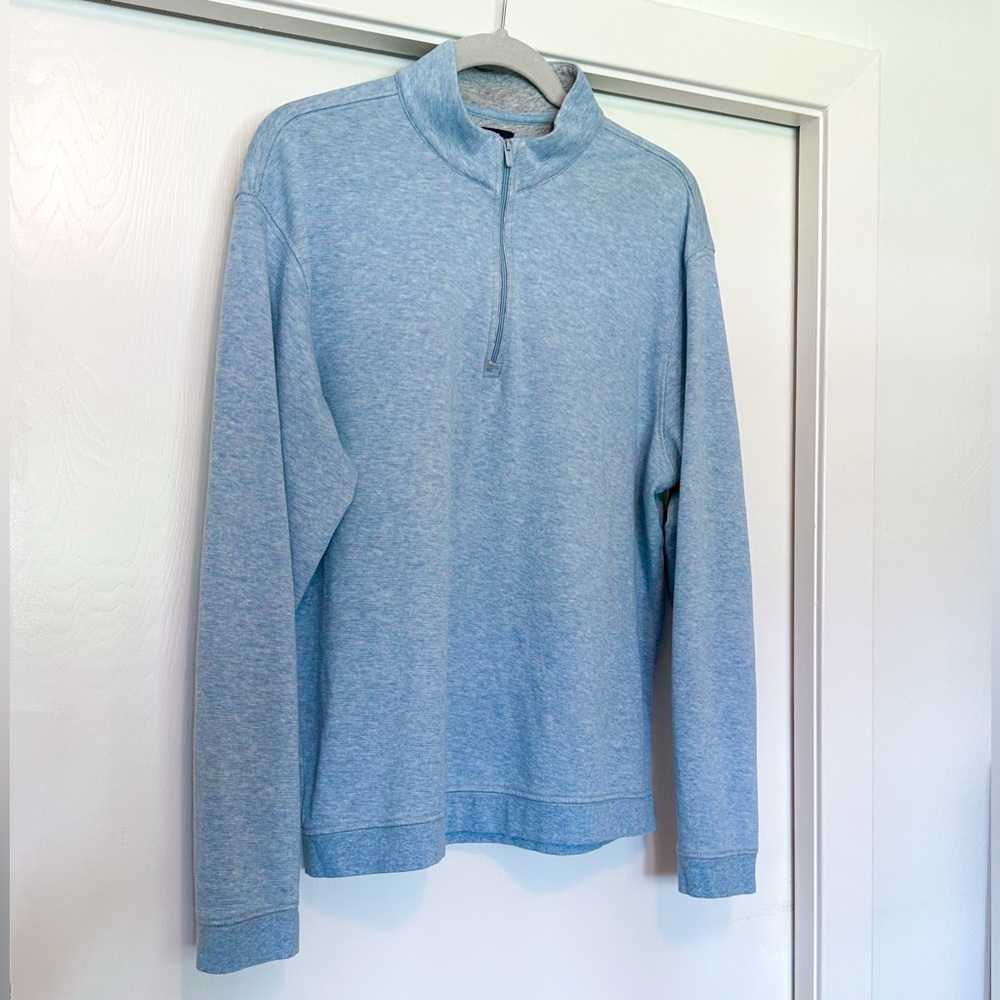 Johnnie-O Hank’s “Lightweight Scully” Quarter Zip Pullover in Malibu Size L - Picture 2 of 16